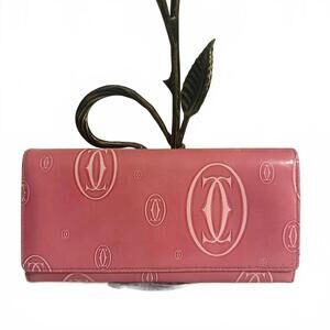 Authentic Pink Cartier Happy Birthday Long Wallet- GUC